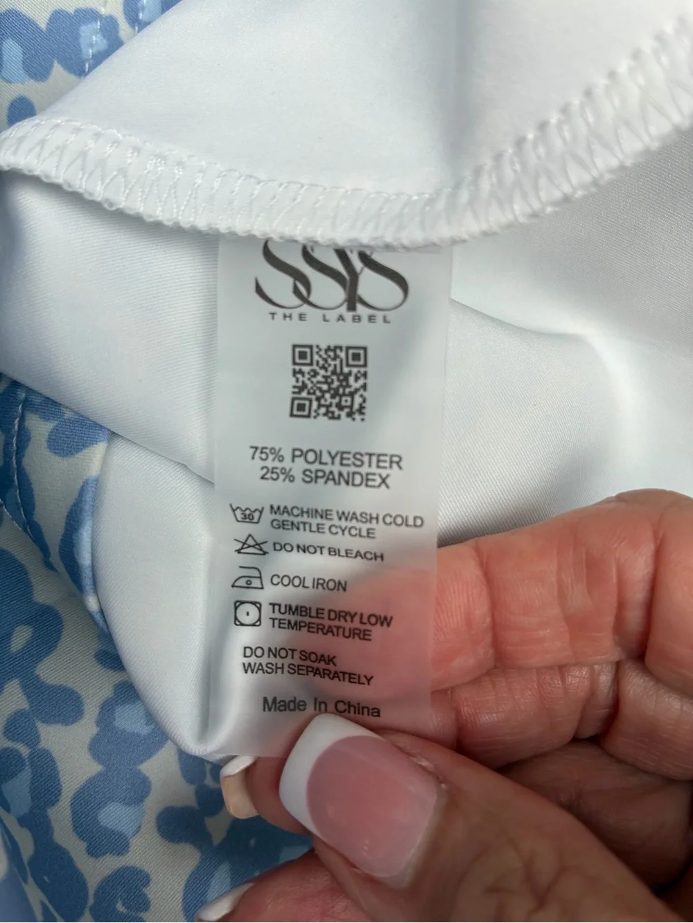 SSYS NWOT Augusta Pearl Button Scuba Dress Blue Animal Print Size Large (10-12) - Picture 10 of 11